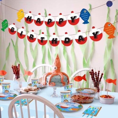 Gone Fishing Party Tableware Set for 20 Guests