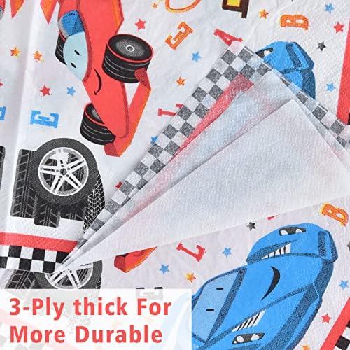 Wernnsai Race Car Party Plates Napkins Set 48PCS