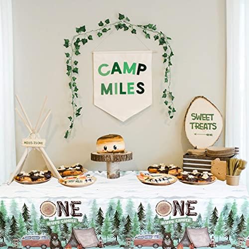 Kreatwow 3 Piece Camping Theme Tablecloth Birthday Party Decor