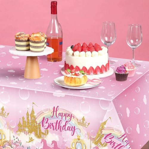 Oudain 3 Pack Princess Birthday Tablecloths