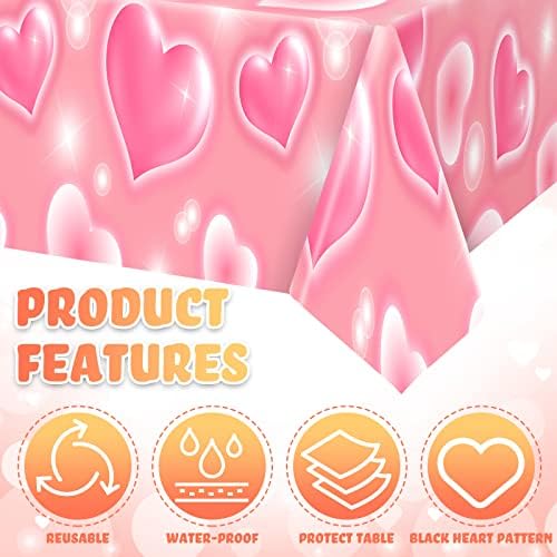 Tudomro 3 Pack Y2K Heart Tablecloths for Party