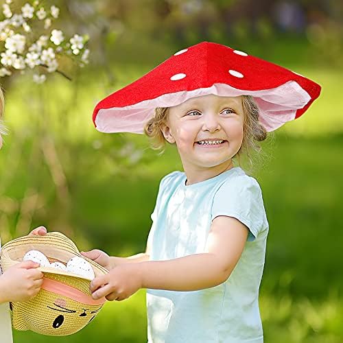NUOBESTY Kids Red Plush Mushroom Costume Hat