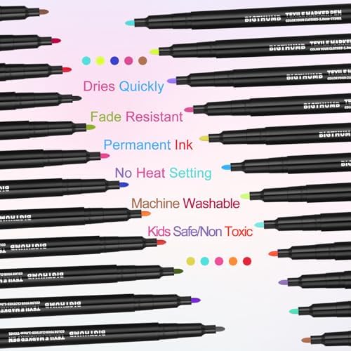 Funnysoft 16 Piece White Blank Baseball Caps with 24 Colors Fabric Markers Adjustable Kids Hats for DIY Custom Painting