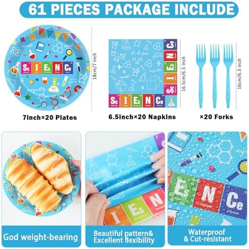 Chiazllta Science Party Tableware Set for 20 Guests