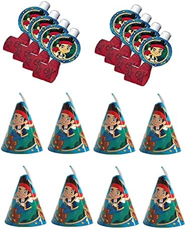 Jake and The Neverland Pirates Party Hats and Blowouts Bundle Blue
