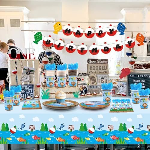 Gone Fishing Party Tableware Set for 20 Guests