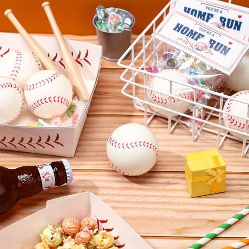 24 Pcs Mini Baseball Stress Balls with Headers Valentine Party Favor Toy Gifts for Kids Classroom Anxiety Relief