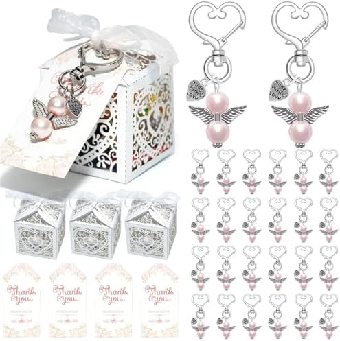 Pack of 24 Wing Charm Keychains with Organza Bags