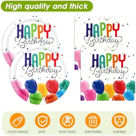 41PCS Happy Birthday Decorations with Confetti Balloon and Tablecloth Set