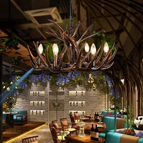 Rustic Deer Antler Chandelier Vintage Style Wall Lamp
