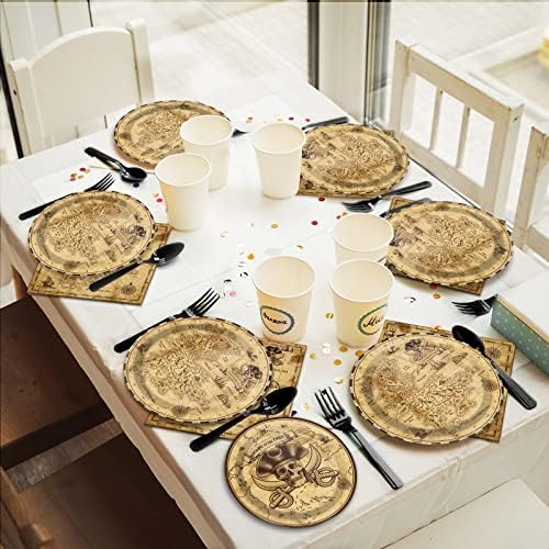 Pirate Party Plates and Napkins Set for 24 Guests