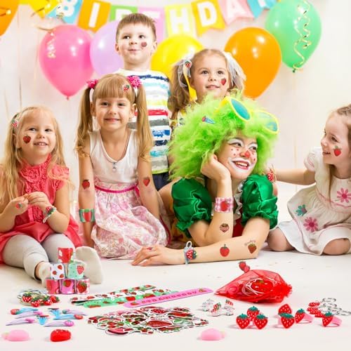 Blosssound 170 Pcs Strawberry Party Favors Set