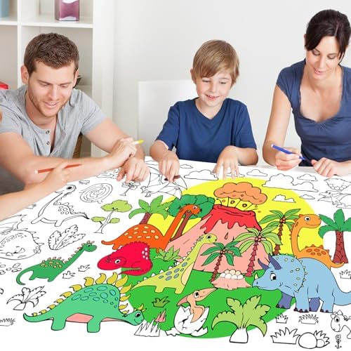 Dinosaur Giant Coloring Poster 30x72 Inches for Parties and Classrooms