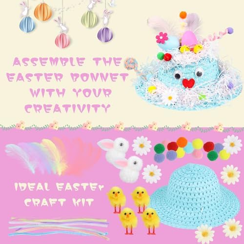DERAYEE Easter Bonnet Kit Kids 1