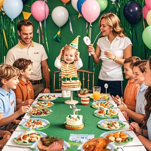 Grencian 96 Pcs Golf Themed First Birthday Plates Napkins Forks Set