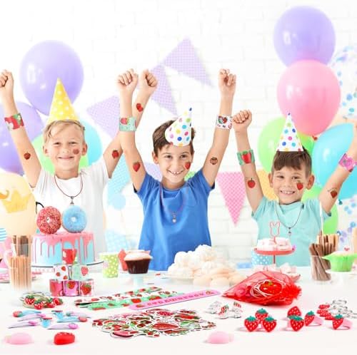 Blosssound 170 Pcs Strawberry Party Favors Set