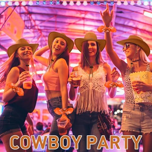 Zhanmai 12 Pcs Cowboy Hat and Bandana Set