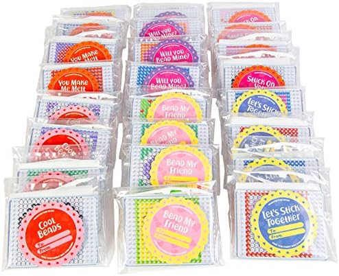 Heart Themed Fuse Bead Kits 24ct - Kids Party Favor Crafts