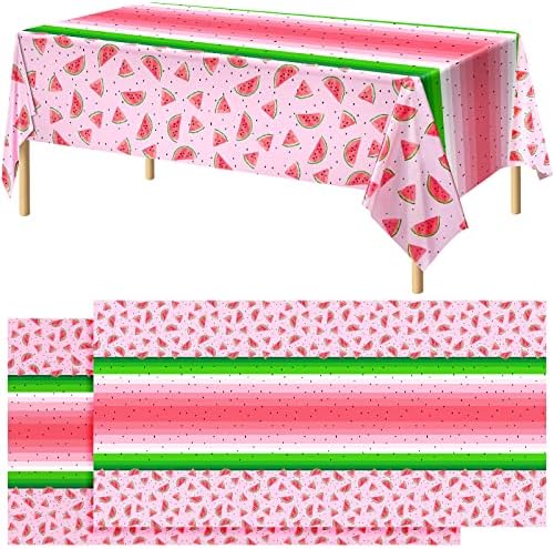 Durony 2 Pack Pink Watermelon Tablecloths 54x108 Inches