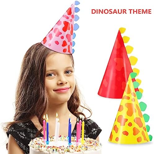 Toyvian 30pcs Dinosaur Party Hats for Kids Birthday Celebrations