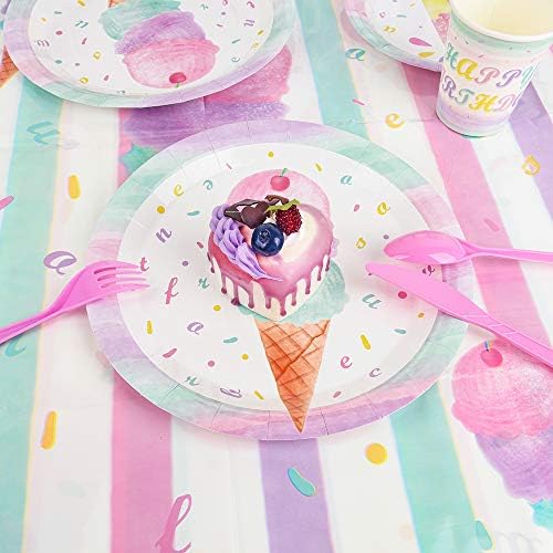WERNNSAI Ice Cream Table Cloth 108 x 54 Inches Pink Sprinkle