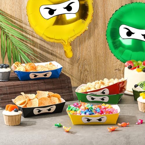 Zhehao 24 Pcs Ninja Party Paper Trays Set