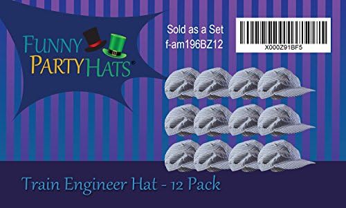 Funny Party Train Conductor Hats 12 Pack