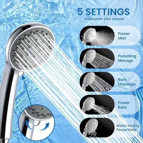 Axioblis 5 Function High Pressure Handheld Shower Head