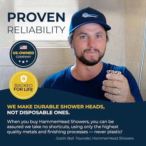 HammerHead Showers All Metal Handheld Shower Head Holder - Matte Black