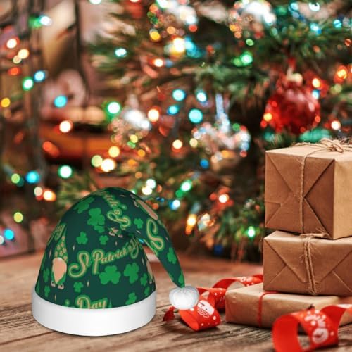 St Patricks Day Santa Hat for Kids Baby Christmas Headwear