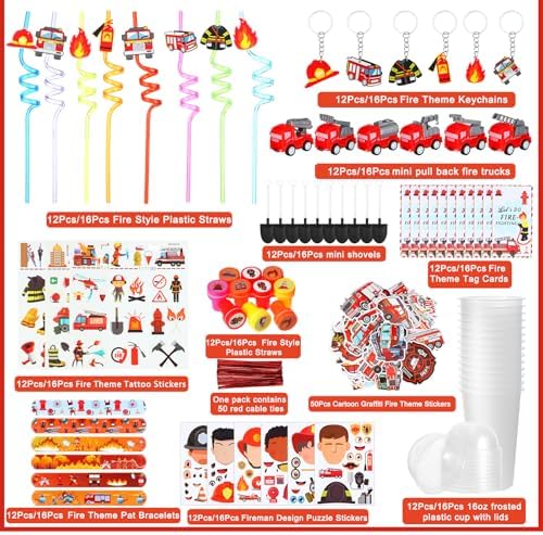 HyDren Firefighter Party Favor Set 171 Pcs
