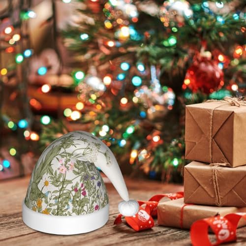 Kids Christmas Santa Hat with Wildflowers and Herbs