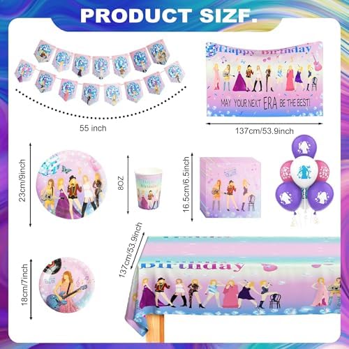 172pcs Music Star Birthday Party Decorations Set
