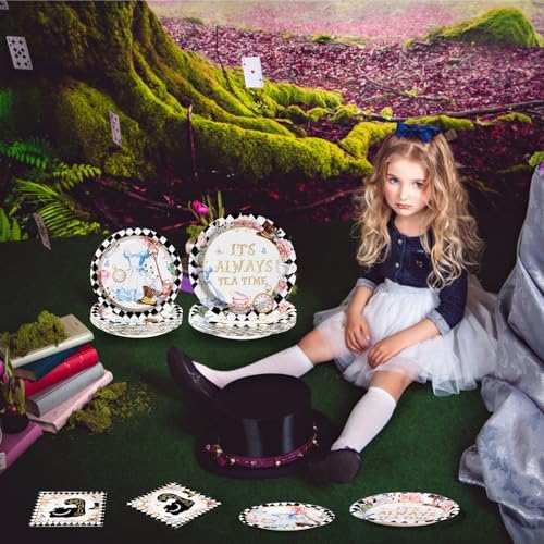 Grencian 96 Pcs Alice in Wonderland Party Decorations