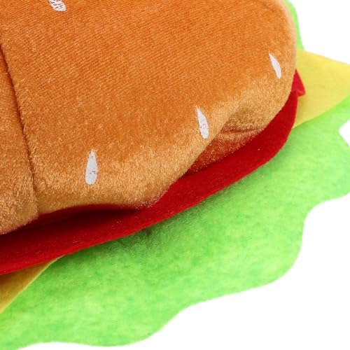 LOGOFUN 2pcs Plush Burger Hat Cartoon Costume Prop