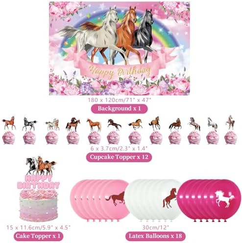 Pink Horse Party Decorations Set 159 Pcs For 20 Guests