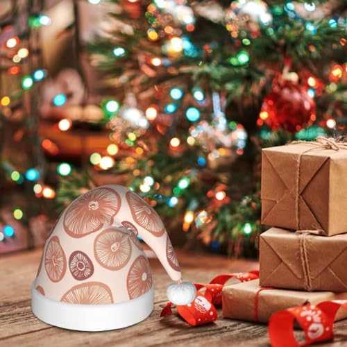 Salelf Mushrooms Santa Hat for Kids Christmas Party