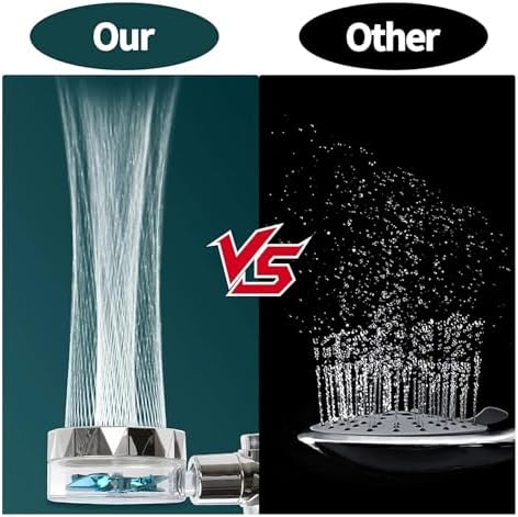 NATTCO Handheld Turbo Fan Showerhead with 5 Filters