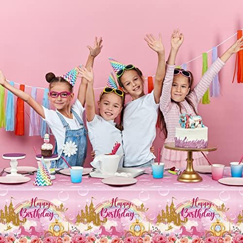 Oudain 3 Pack Princess Birthday Tablecloths