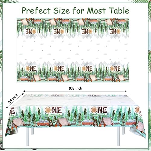 Kreatwow 3 Piece Camping Theme Tablecloth Birthday Party Decor