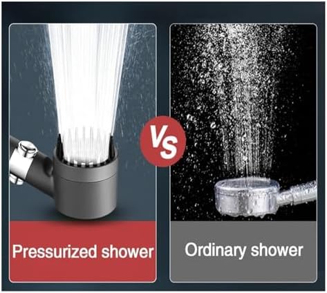 NATTCO 3-Mode Adjustable High Pressure Shower Head with Filter Holder and Hose