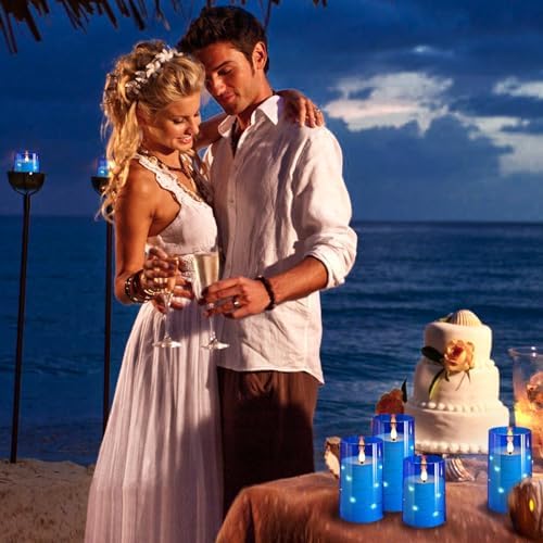 NURADA Flameless Candles with 3D Wick and Remote Control - 3 Pack for Romantic Decor