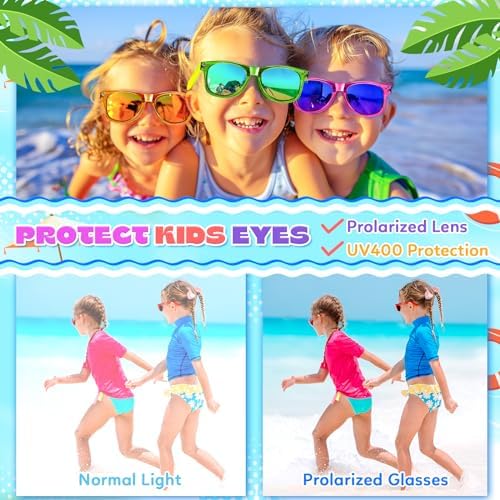 GIFTINBOX 24 Pack Kids Neon Sunglasses