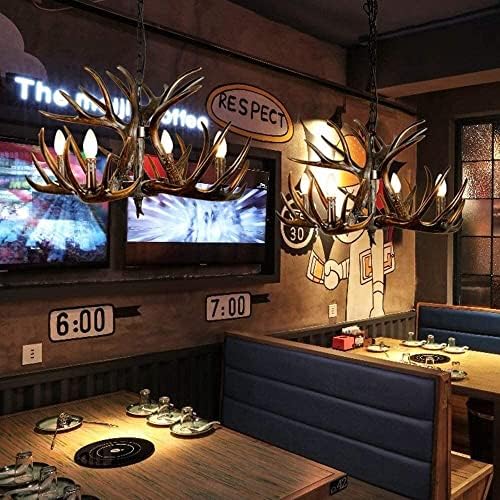 Rustic Deer Antler Chandelier Vintage Style Wall Lamp
