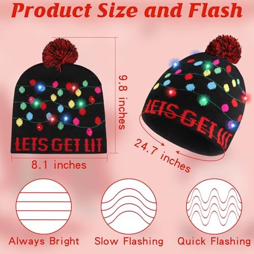 Blowata Christmas Knitted Beanie with LED Lights