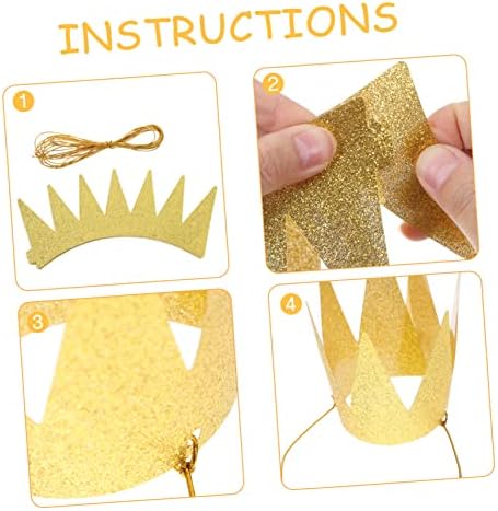 VICASKY 12pcs Glitter Birthday Crowns for Kids Party Decorations and Photo Props