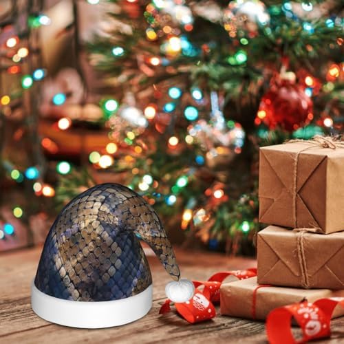 Watercolor Snake Skin Santa Hat for Kids Baby Christmas Holiday Headwear