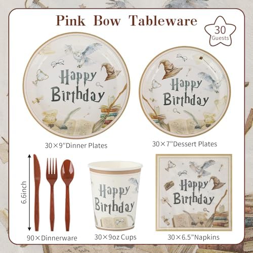 210Pcs Magical Wizard Party Decorations for Baby Shower and Birthday Celebrations