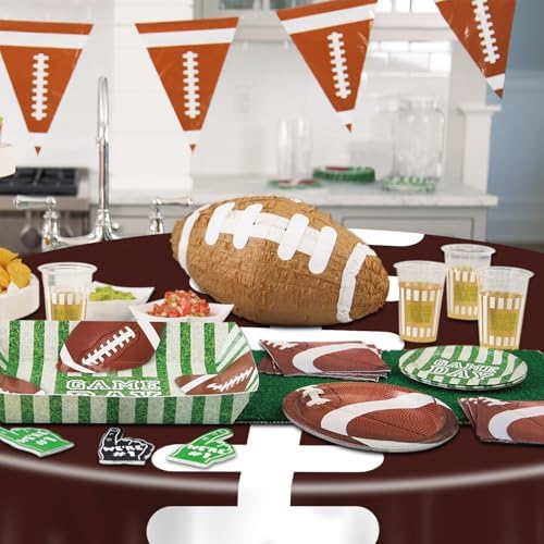 Football Print Tablecovers 84x84 Inch Set of 9 Dark Brown