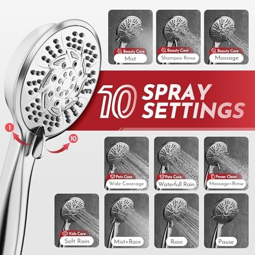 PRIMSOPH 10 Mode Handheld Shower Head with Magnetic Docking